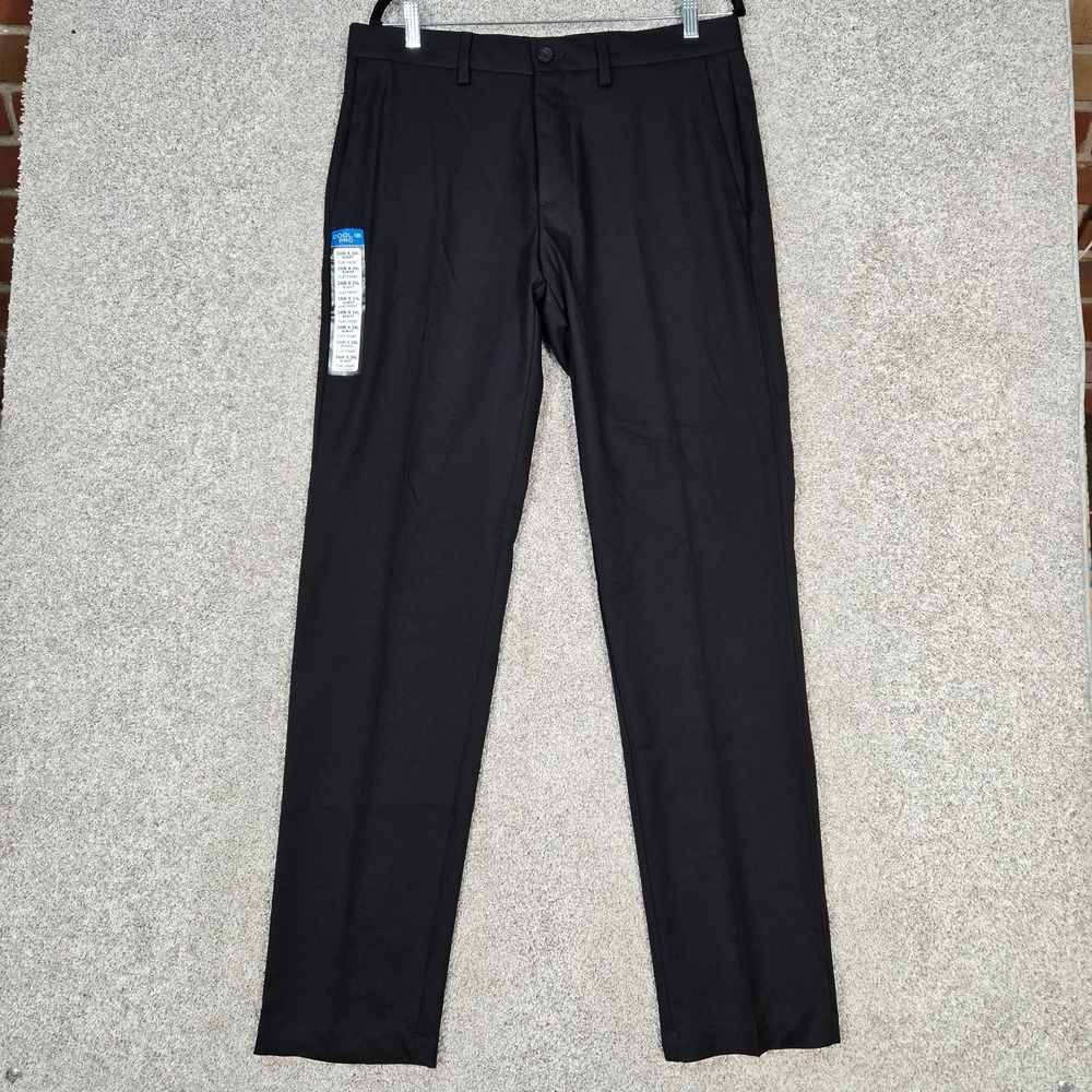 Haggar Pants Mens 34x34 Black Cool 18 Performance Slim Fit NEW